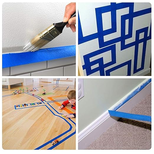 ADHES Blue Painters Tape Blue Tape Painting Tape for Walls,UV Anti,14 Days Clean Remove,0.94nch x 60yard,36Rolls