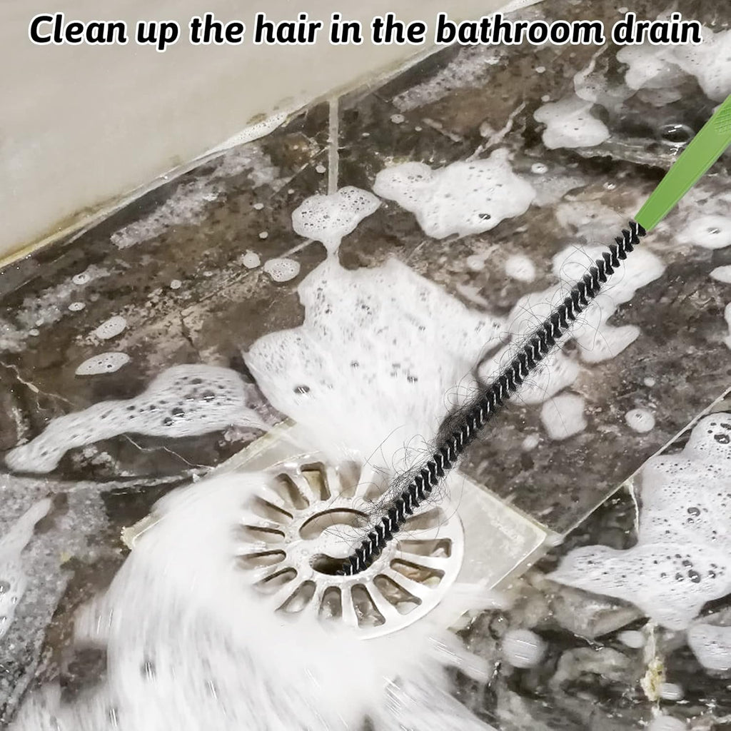 Sewer Drain Brush, Drain Clog Remover, 19.8inch Flexible Long Pipe Snake Hair Clogs Catcher Cleaner Tool for Toilet, Kitchen Sink, Sewer Drain, Bathroom Tub