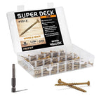 WELLOCKS Deck Screws, Wood Screws, Tan, Superior Rust Resistant, Epoxy Coated, Above 1000 Hour Salt Spray Coating T25 Torx Star Bit Included for Outdoor Wood Fence (1.2LBS Tan, #10×3")
