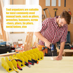 Plier Organizer, 2 Pack Pliers Rack for Toolbox Pliers Wrench Screwdriver, 20 Slots Tool Boxes Drawer Storage for Cutters Tools with Non-Slip Rubber Base,Yellow