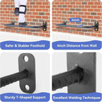 3-Rung Window Well Ladder, Heavy Duty Steel Basement Egress Ladder, Adjustable Wall Muonted Ladder for Home Safety, 700LBS