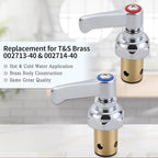 Hot and Cold Side Handle Stem Assembly for T&S Brass Eterna Spindle Assembly, Replace 002713-40 & 002714-40 Fits for All T&S Faucets Valve Replacement Part