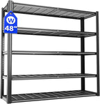48" W Metal Garage Shelving 5 Tier Storage Shelves Heavy Duty 3030LBS Adjustable Shelf Unit Garage Shelving for Warehouse, Industrial, Basement, 72" H x 48" W x 24" D