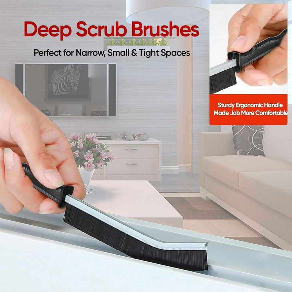 Crevice Cleaning Brush,6Pack Small Cleaning Brushes Grout Cleaner Brush Toilet Brush Scrub Brush for Shower Tile Skinny Gap Cleaning Tools for Household Use Bathroom Kitchen