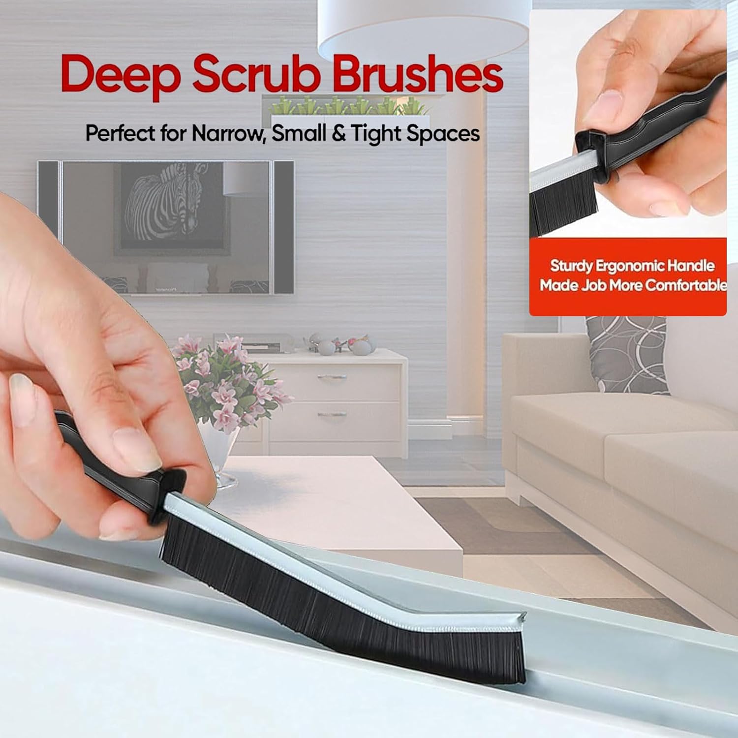 Crevice Cleaning Brush,6Pack Small Cleaning Brushes Grout Cleaner Brush Toilet Brush Scrub Brush for Shower Tile Skinny Gap Cleaning Tools for Household Use Bathroom Kitchen