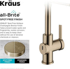 KRAUS Britt Touchless Sensor Commercial Single Handle Pull Down Kitchen Faucet in Spot Free Antique Champagne Bronze, KSF-1691SFACB