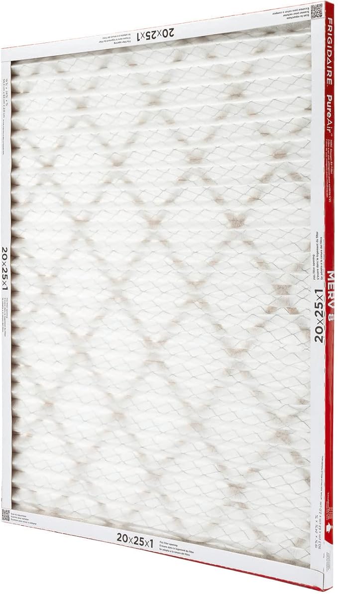 Frigidaire PureAir® 20x25x1 MERV 8 Allergen Electrostatic Pleated Air Conditioner HVAC AC Furnace Filters - 6 Pack (exact dimensions 19.81 X 24.81 X 0.81)