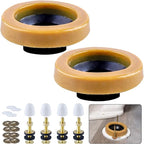 Wax Ring Toilet Kit,Includes Flanges and Bolts for reinstalling The Toilet,Fits 3-inch or 4-inch Waste Lines(2 PCS)
