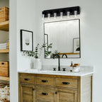 6-Light LED Vanity Light Fixture in Black - Modern Bathroom Lighting, Over Mirror Illumination | Multicolor Temperature 3000K/4000K/6000K | Stylish Bathroom Decor & Energy-Saving 30W Vanity Lighting…