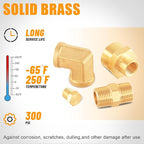 98PCS Brass Pipe Fittings Assortment Kit NPT Adapter,Reducer Bushing, Hex Nipple, Reducing Hex Coupling,Hex Head Plugs,90 Degree Street Elbow,Street Tee Fittings Kits