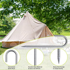 AAGUT Rebar Stakes 12 inch Galvanized Metal Tent Stakes 3/8" Heavy Duty Ground Anchor Stake for Large Canopy and Fence, J Hook Stakes Easy to Push into Hard Soil,12 Pack