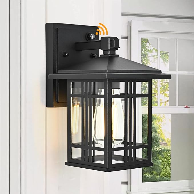 Porch Light Outdoor Wall Mount Fixture - Dawn to Dusk Exterior Lighting, Anti-Rust Aluminum for House, Outside Patio