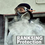 RANKSING Respirator Mask with Filters and Glasses to Against Dust Gases Fumes in Painting Spraying Sanding Orange/Pink