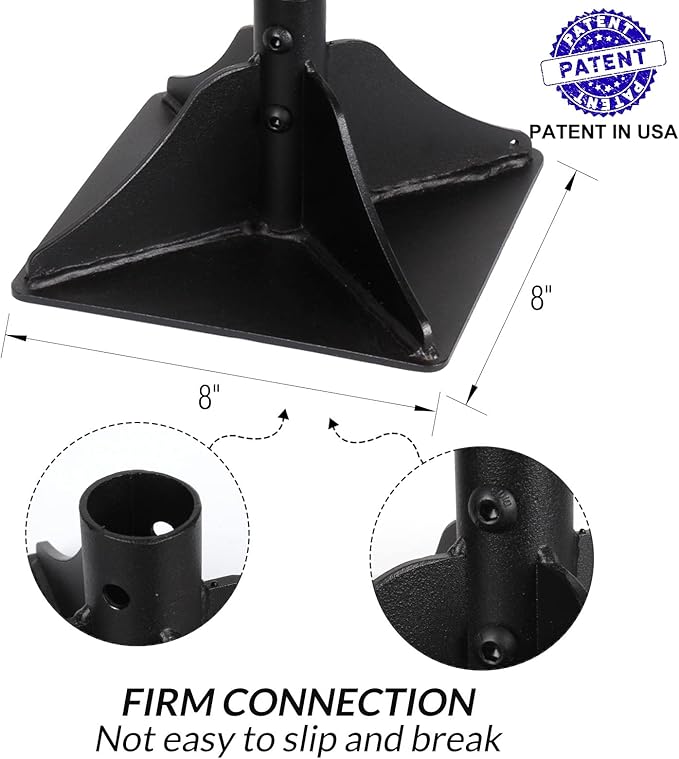 Walensee Steel Tamper with 48 inch Handle 8"x8" Garden Rubber Grip for Laborsaving All-Steel Heavy Duty Ideal Tool Leveling Ground Installing pavers and Repairing Blacktop