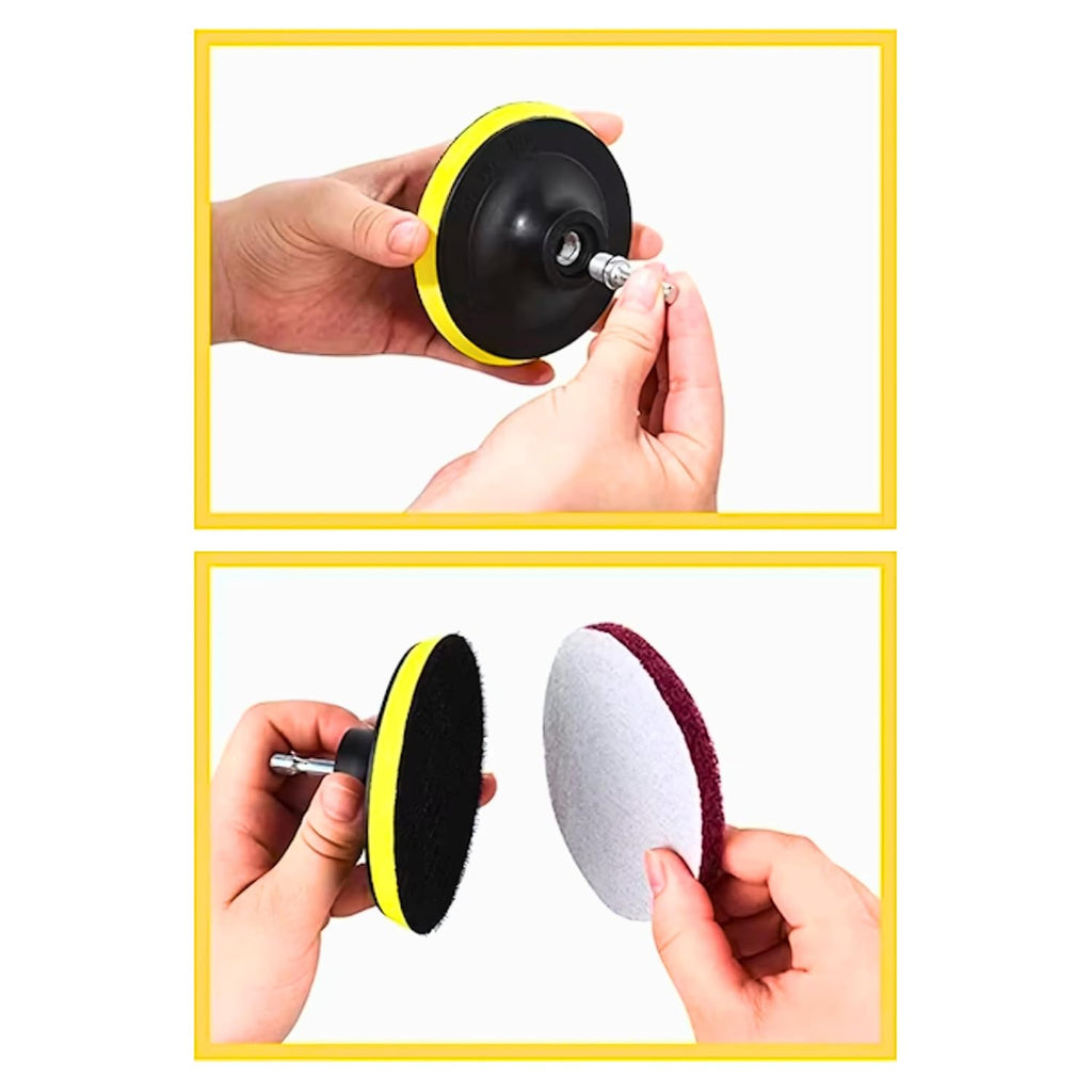 Hard Water Stain & Spot Remover -14 Piece Ultimate Value Pack Drill Brush Cleaning/Scouring Kit - Shower Doors. Glass, Porcelain, Stainless Steel, Chrome, Multi-Surface