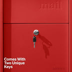 Lockable Post Mount Mailbox | Large Size (RED), Anti-Theft Locking Mailbox, 15.5" H x 12" W x 18.5" D, Weatherproof Mailboxes for Outside The House