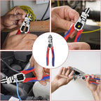 Wire Cutters, Side Cutters with Wire Stripper and Crimper, 8.6 Inch Wire Cutters Heavy Duty, 3-in-1 Diagonal Cutters for Cutting, Crimping, and Stripping