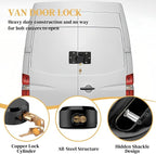 2 Pack Van Door Locks Keyed Alike, 73mm Heavy Duty Solid Steel Hidden Shackle Padlock and Hasp Set, with 4pcs Keys and 80mm Screws for Vans, Trucks, Gates, Trailer Black