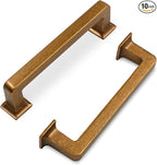 FILTA Cabinet Handles 3.75 Inch 10 Pack Antique Brass Cabinet Pulls for Kitchen Metal Drawer Pulls Modern Cabient Hardware Cupboard Handles