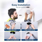 Amico 24 Pack 4 Inch 5CCT Ultra-Thin LED Recessed Ceiling Light with Junction Box, 2700K/3000K/3500K/4000K/5000K Selectable, 800 Lumens, Dimmable Canless Wafer Downlight, 10W Eqv 60W-ETL&FCC