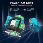 Elikliv Laser Level 360 Self Leveling, 200Ft Green Laser Level Lines Tool, 4x360° Cross Line Laser, Self Leveling Laser Level for Construction＆Picture Hanging, Rechargeable Batterie(16Hrs)