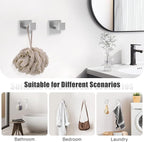 TQKAG Brushed Nickel Bathroom Hardware Accessories Set 5 Pieces, Double Post Pivoting Toilet Paper Holder Set Stainless Steel Square Bathroom Towel Bar Holder Set Wall Mounted