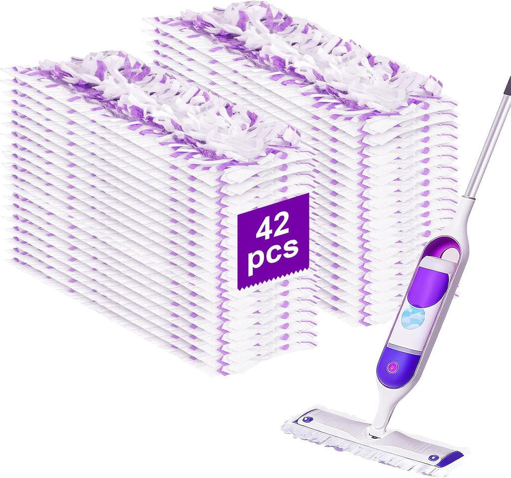 42 Pcs 5X Cleaning Power Mop Refills for Swiffer Power Mop, Unscented 14-Layer Thickened Disposable Mopping Pad Refills, for All Finished Floors