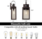 MICSIU 2 Pack Motion Sensor Outdoor Wall Lights Fixture, 18 Inch Oil Rubbed Bronze Dusk to Dawn Outdoor Lighting, Extra Large Exterior Wall Lights for House, Porch, Pathway, Patio