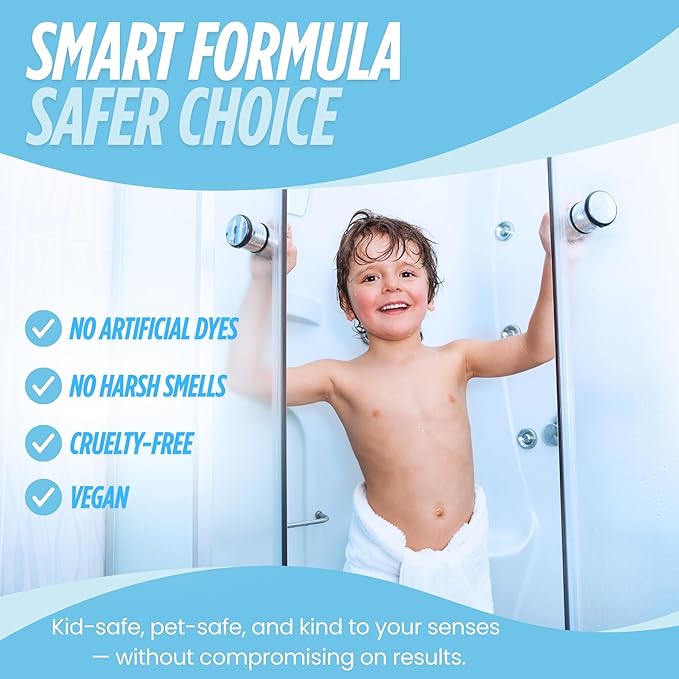 Oh Yuk Daily Shower Cleaner Combo – 24 oz Spray + 16 oz Concentrate Makes 10 Refills | Daily Use Cleaner Prevents Soap Scum on Tile, Glass, Acrylic & Fiberglass