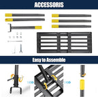 Professional Lawn Leveling Rake 30x10in - Heavy Duty Leveling Tool with 72in Adjustable Stainless Steel Handle | Golf Field Sand Spreader, Football Pitch Grass Leveler | Rustproof Turf Grading Rake