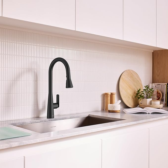 American Standard 1048812430 Aspirations Single-Hole Kitchen Sink Faucet with Pull-Down Sprayer, 1.8 GPM, Matte Black