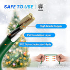 K KASONIC - 46FT Halloween Lights Outdoor Extension Cord with Mutil Outlets, ETL Listed Heavy Duty Electrical Cord with Protective Covers, Weatherproof Extension Cord for Outside, 16AWG/1625W, Green