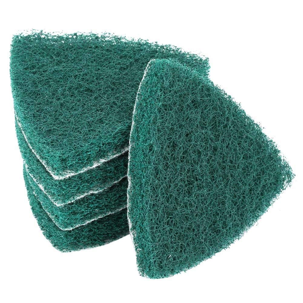 Fafeicy 5pcs Triangle Scouring Pad, Polishing Pad Self Adhesive Plate Grinding Machine Accessories, Industrial Cleaning Cloth