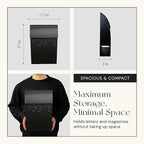 NACH French Mailboxes for Outside Wall Mount, 15 x 9.5 x 4 inches, Black Wall Mounted Mailbox and Newspaper Holder, Waterproof Mailbox for Door - The Milano Mailbox