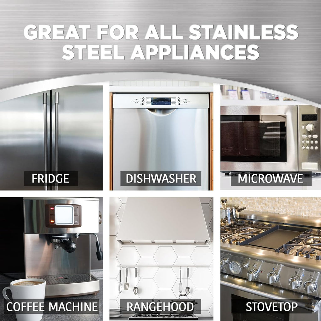 Weiman Microfiber Cloth for Stainless Steel - Safely Traps and Removes Dirt, Oil and Grime to Protect From Scratches 1.40" x 3.56"