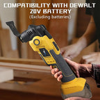 NEWONE Anti-vibration Oscillating Tool Compatible with De-Walt 20V Battery Anti-vibration Oscillating Multi-Tool Kit with 3.6° Oscillation Angle,6 Variable Speed,16-piece Electric Multitool Blades,Box