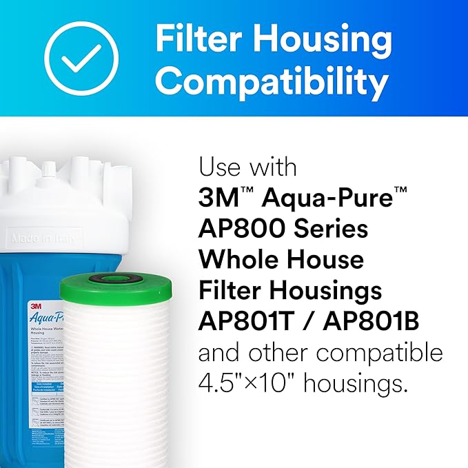 3M Aqua-Pure AP811 Whole House Replacement Water Filter Drop-in Cartridge for AP800 Series, Large Capacity, For use with AP801 Systems