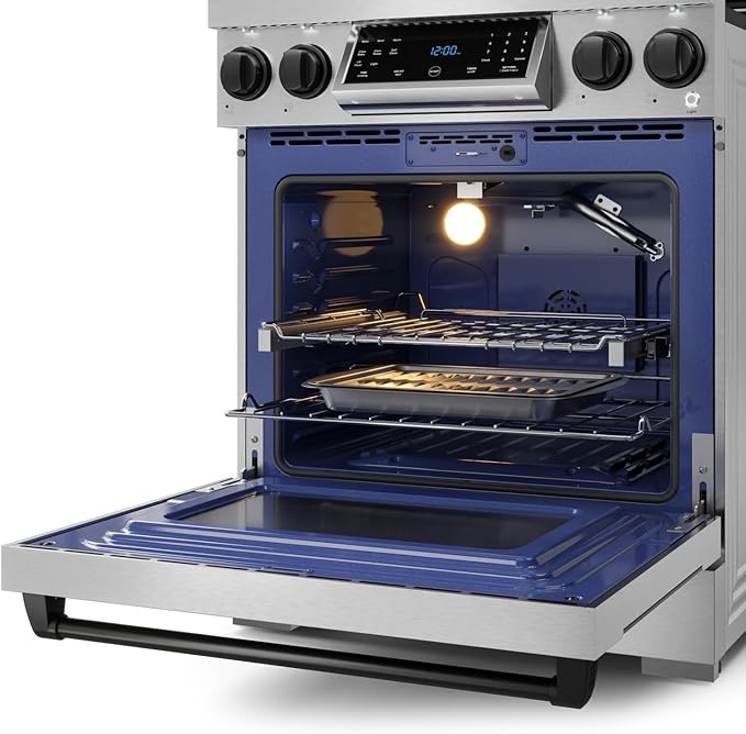 Gordon Ramsay by THOR Kitchen 30 Inch Professional Liquid Propane Range with Tilt Panel Touch Control in Stainless Steel/Black