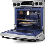 Gordon Ramsay by THOR Kitchen 30 Inch Professional Liquid Propane Range with Tilt Panel Touch Control in Stainless Steel/Black