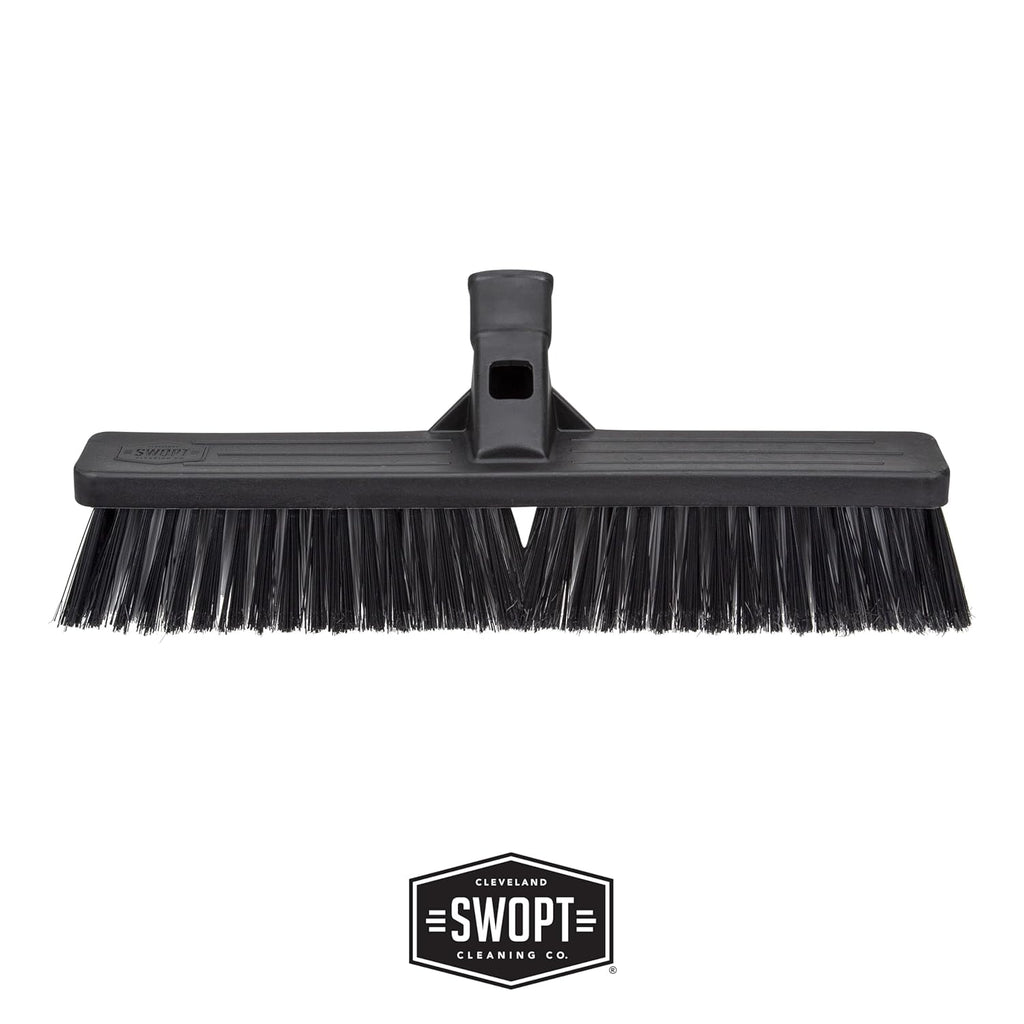 SWOPT 18” Standard Multi-Surface Push Broom Head — Indoor and Outdoor Push Broom — Cleaning Head Interchangeable with All SWOPT Cleaning Products for More Efficient Cleaning and Storage