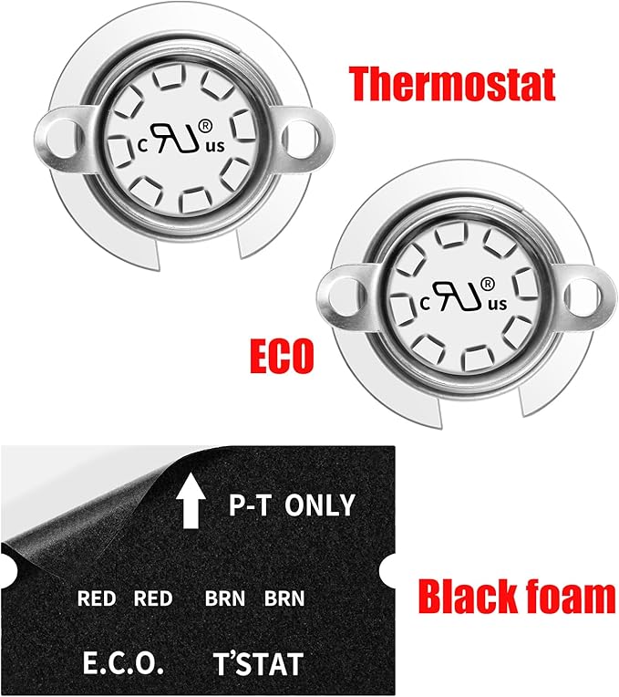 RV Water Heater Thermal Cutoff Kit - ECO Thermostat Assembly - Compatible with Atwood 91447 93866 Models # GCH6-4E GCH6-6E G6A-7E G6A-8E GC6AA-9E GCH10A-2E G610-3E GH610-3E XT Series (2 Pcs)