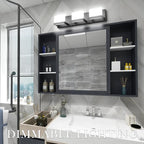 Tipace 3 Lights Black Dimmable LED Vanity Light for Bathroom Up and Down Black Modern Bathroom Wall Light Fixtures Over Mirror(White Light 6000K)