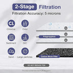 SimPure Whole House Water Filter System, 2 Stages Clear Home Water Pre-Filtration with Carbon and Sediment Filters, Reduce Odor, Chlorine, Taste, Iron, Lead, 1" NPT Brass Port, BPA Free(DB10C-2)