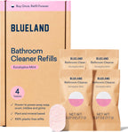 BLUELAND Bathroom Cleaner, 4-Pack Refill, Eucalyptus Mint Scent, Eco-Friendly Cleaning Supplies, 4 x 24 Fl oz