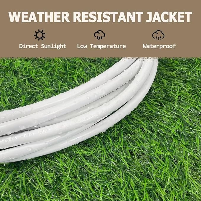 Indoor Outdoor Extension Cord 10 FT Waterproof, 16/3 Gauge Heavy Duty White Extension Cords, 13A 1625W SJTW Extension Cord with 3 Prong Grounded Plug, Great for Tools, Lights, UL Listed.