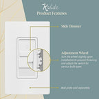 TOPGREENER Digital Dimmer Light Switch for 200W Dimmable LED/CFL Lights, Single Pole Led Slide Dimmer Switch, Neutral Wire Not Required, UL Listed, TGDS1-W, White,1 Pack