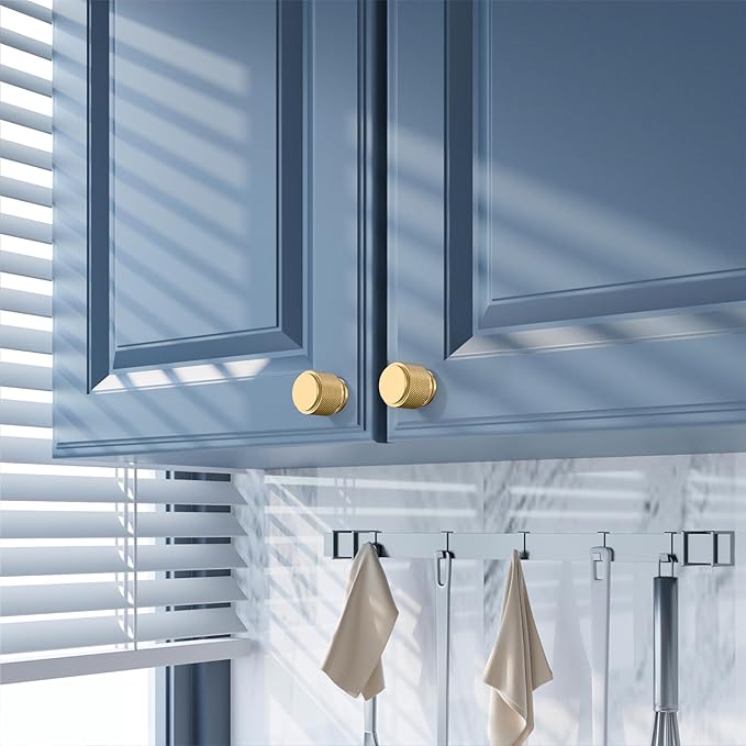 Amerdeco 10 Pack Champagne Bronze Knurled Cabinet Knobs Kitchen Cabinet Pulls for Drawer Dresser, Cupboard and Wardrobe ZH0031