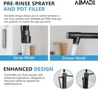 Oil Rubbed Bronze Kitchen Faucet,AIMADI Commercial Style Spring Kitchen Sink Faucet,Modern Single Handle Single Hole Kitchen Faucets with Pull Down Sprayer