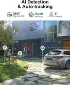 [Dual Lens 4MP+4MP & 10X Zoom] Security Camera System Outdoor Wireless with Auto Tracking, 4K Indoor Home Video Surveillance CCTV 10 CH with 1TB, 100ft Color Night Vision Weatherproof