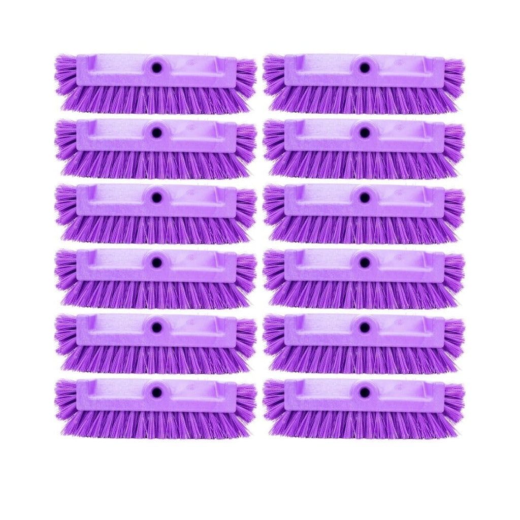 SPARTA Multi-Level Tile Scrub Brush 12" Wide Brush Head, Heavy-Duty Tile Cleaning Brush with End Bristles for Commercial Tiles, Tubs and Floor, Plastic, 12 Inches, Purple, (Pack of 12)